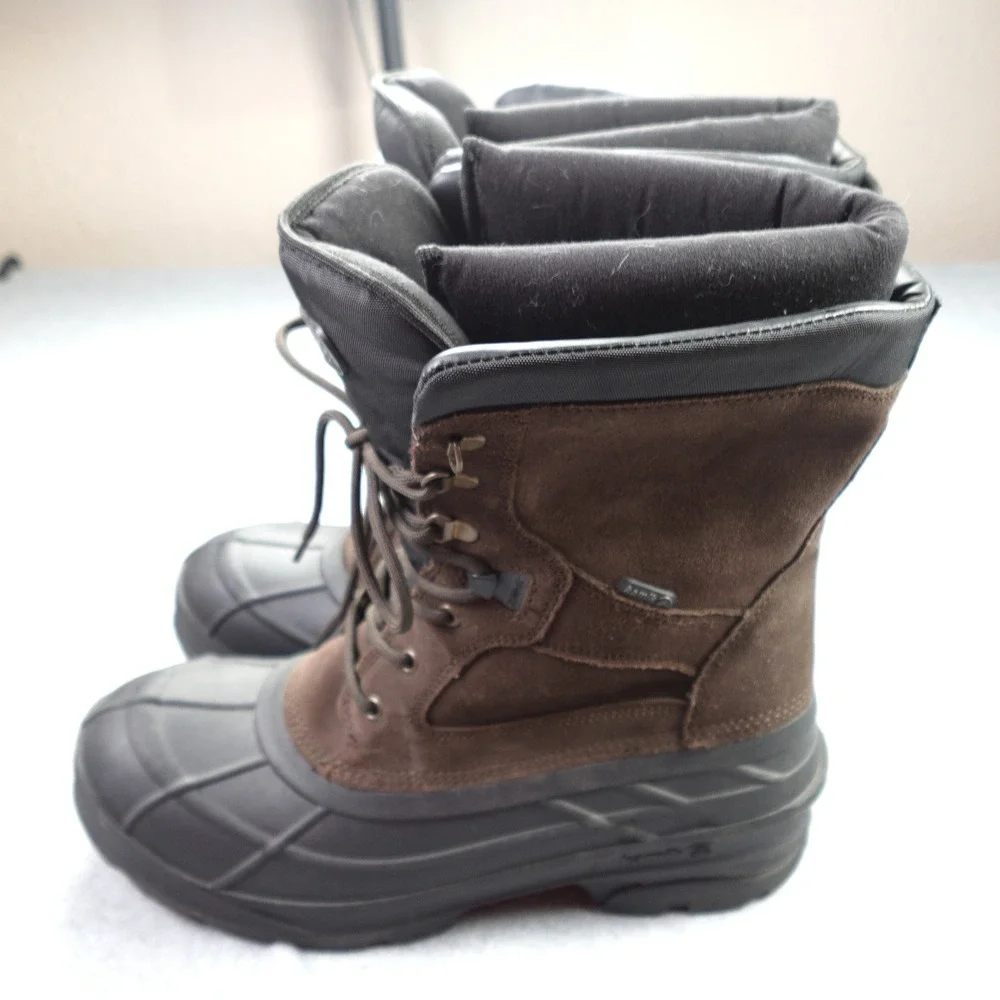 Kamik Nationwide Boots Mens 12 Brown Suede Waterproof Snow Pac 200g Thinsulate